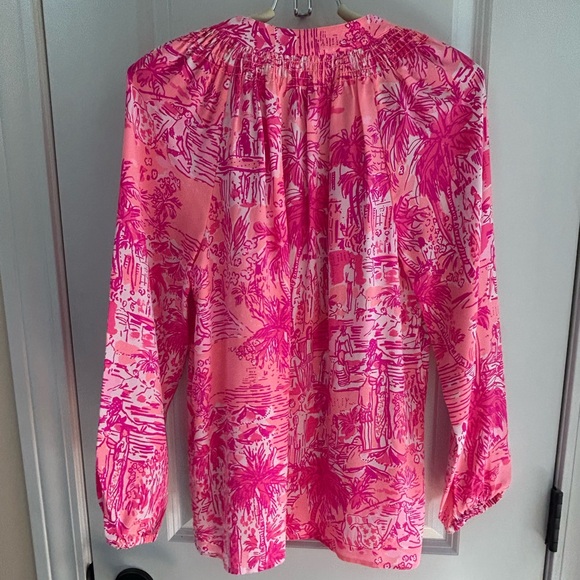 Lilly Pulitzer silk blouse in ‘Rule Breakers’ design - Picture 2 of 5